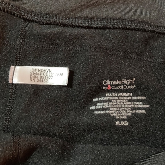 Cuddl Duds Classic Black Leggings - Picture 3 of 3